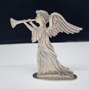 Vintage 1987 Seagull Pewter Canada Angel Figurine Blowing Trumpet